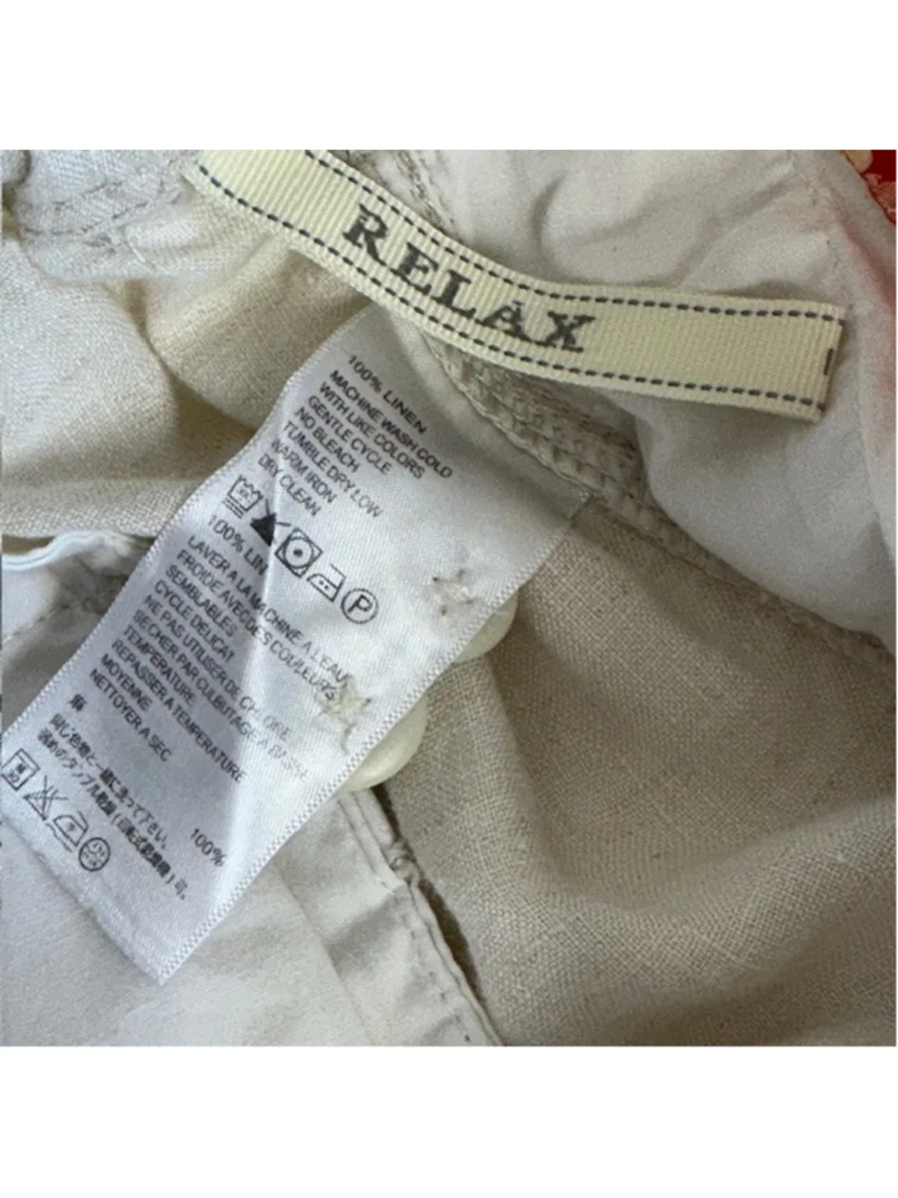 Tommy Bahama RELAX Linen Pants XXL Beige Tan Wide Leg Elastic Waist Drawstring